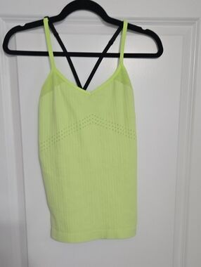 ALO Yoga Neon Lime Ribbed V-Neck Tank